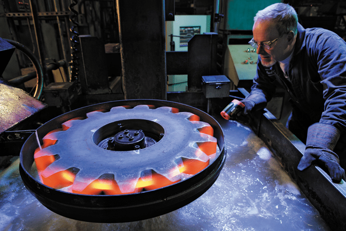 drive-pinion-machining-process Flame machining Drive Pinions increases their life expectancy.