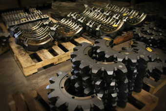 Segmented Gears loaded on crates and ready for shipping