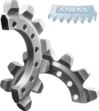split sprockets (segmented) enable more feasible installations, as well as future maintenance or re-installations.